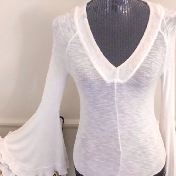Free People Ivory Bell Sleeve Shirt - Picture 1 of 4